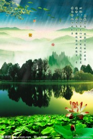 暮色荷塘