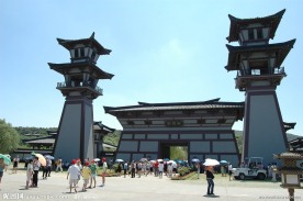 无锡影视基地三国城景点 吴王宫阙楼