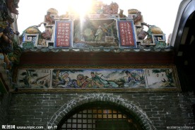 佛山祖庙 岭南民居屋顶彩塑浮雕