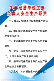 生产经营单位主要负责人安全生产职责