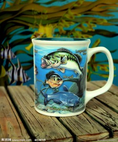 美国探险杯子鱼类图案