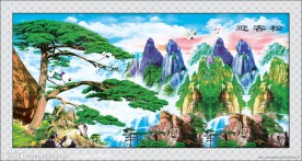 壁画迎客松