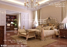 欧式卧室3dsmax室内设计模型vray带全部贴图