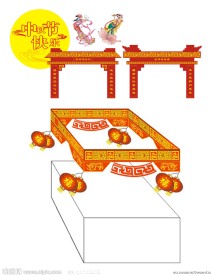 中秋节促销门楼 门头造型