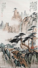 国画 松阴观瀑