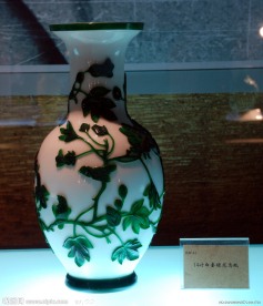 14寸白套绿花鸟屏
