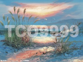 油画 手绘油画 海边风光(40x30厘米)