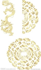 中国风底纹龙云