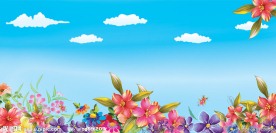 蓝天鲜花