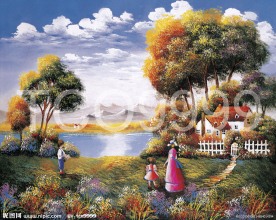 油画 手绘油画 田园风景(50x40厘米)