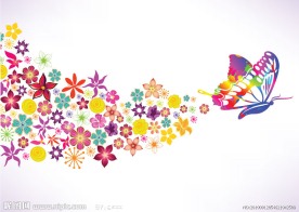 浪漫花纹 花朵 蝴蝶