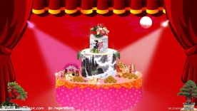 东方花园中秋节舞台幕布效果图