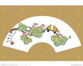 电脑画国画扇形