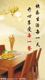 食堂展板 水果 餐桌 吊灯 复古食堂展板