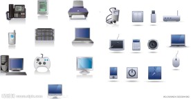 电脑主机等矢量图