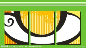 金色 线条 抽象 无框画