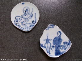 明 清青花人物故事标本