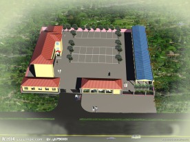 办公厂区建筑鸟瞰效果图