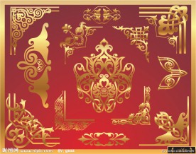 金色花纹花边 边框