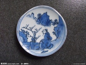 明 崇祯青花高士（晚明凄凉 怀看江山）