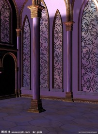 紫色浪漫背景 影楼背景 石柱