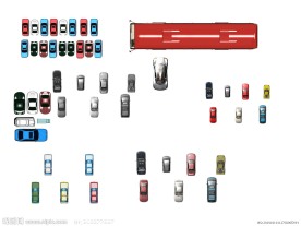 彩色平面图素材 车