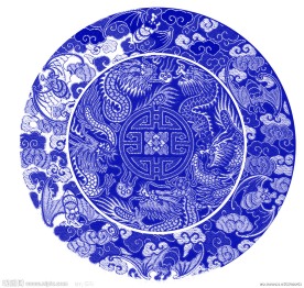 PSD古代龙纹青花瓷
