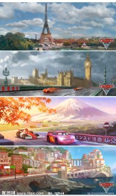 汽车总动员2手绘气氛图