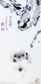 梁大年 国画 松