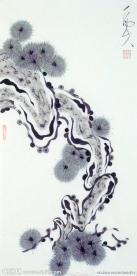 梁大年 国画 松