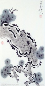 梁大年 国画 松