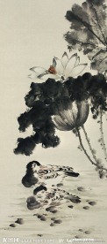 荷花 国画