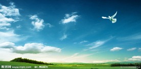 美丽的蓝天白云风景画