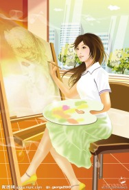 画画女孩