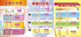 发廊价目表
