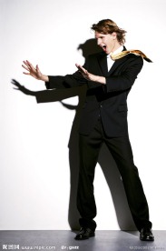 拒绝大喊的商务人物