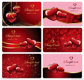 动感线条爱心情人节背景