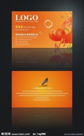 桔黄色 鲜花店名片设计