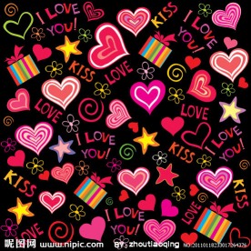 红桃心背景矢量素材