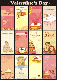 可爱情人节背景矢量素材