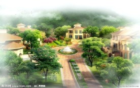 别墅区景观设计效果图