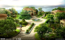 别墅区景观设计效果图