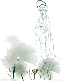 美女荷花