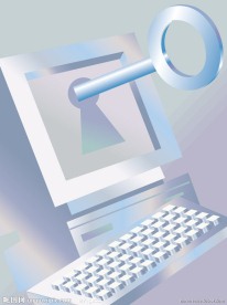 钥匙电脑商务科技背景