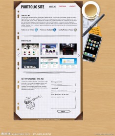 欧美个性木质纹理个人网页