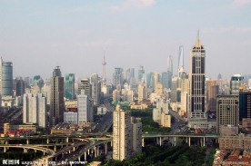 上海市中心鸟瞰