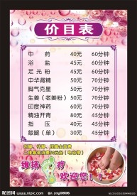 维扬足疗 价目表