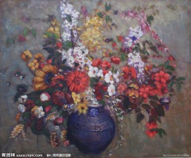 画家鲁东油画花卉