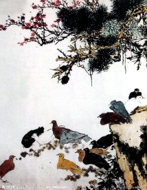 松梅群鹤图