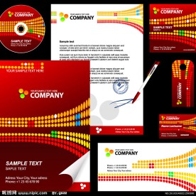 多彩动感圆点企业vi画册设计